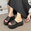 Cut outthick sole sandals women's summer outwearfashionnew arrival with skirtclassyfashioneasiest for match woven flip-flops