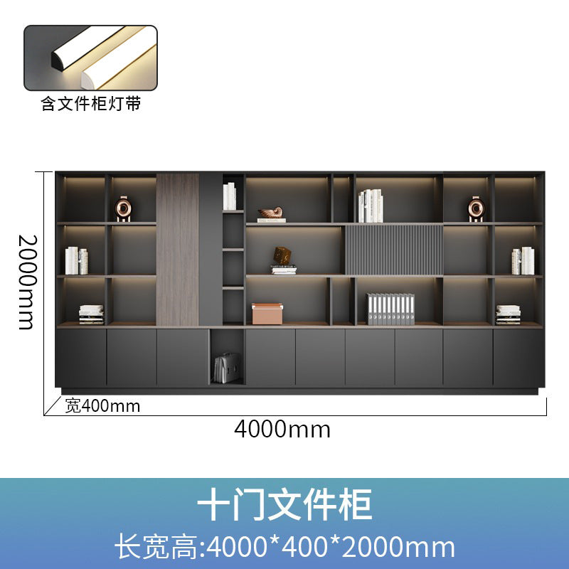 Office background cabinet bookcase boss file cabinet wall floor cabinet wooden information cabinet storage cabinet