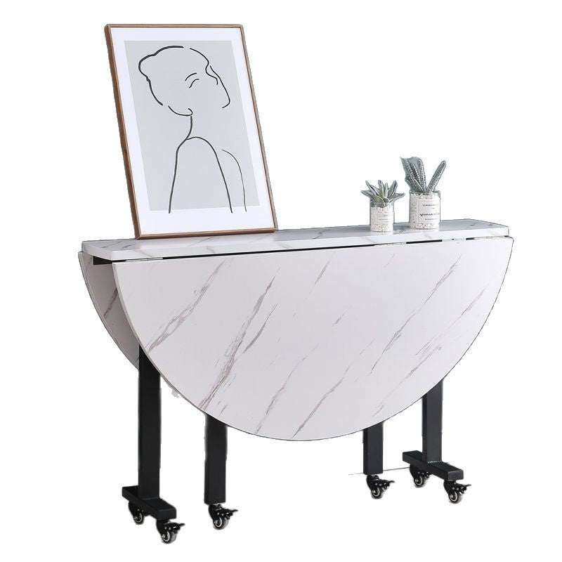 Folding dining table - round, multi-functional, portable, and wheeled - perfect for small spaces
