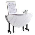 Folding dining table - round, multi-functional, portable, and wheeled - perfect for small spaces