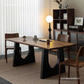 Solid wood dining table walnut color living room large desk workbench large board dining desk all-in-one conference office table