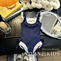 Summer pool baby swimsuit - stylish one-piece tankini for girls, cute cat design