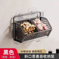 Kitchen onion, ginger and garlic storage basket, punch-free storage rack, wall-mounted oblique mouth thickened storage artifact, multi-functional hanging basket