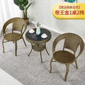 Simple balcony small tea table for home small apartment tea table living room rattan small coffee table table and chair combination glass round
