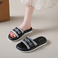 Women's summer new arrivals: unique chunky platform sequin slides - versatile indoor/outdoor non-slip thong sandals