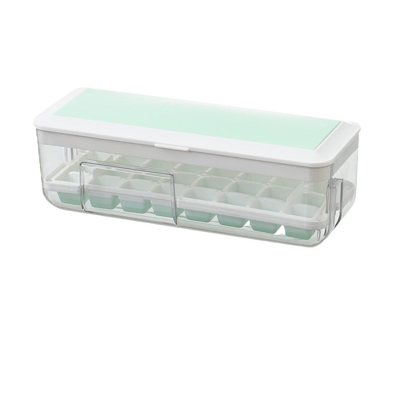 New push-button ice cube tray - easy release, home ice mold, ice storage, ice making box, ice cube maker, silicone ice tray