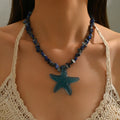 Beaded necklace wholesale fashion cross-border bohemia natural gravel clavicle chain women's starfish simple sweater pendant