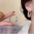 Explosive zircon hoop earrings niche style design earrings exaggerated fashionelegant earrings women's earrings korean niche style