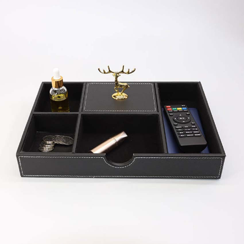 Five-grid tray fashionable multi-functional countertop storage box bedroom jewelry storage entrance key mobile phone placement