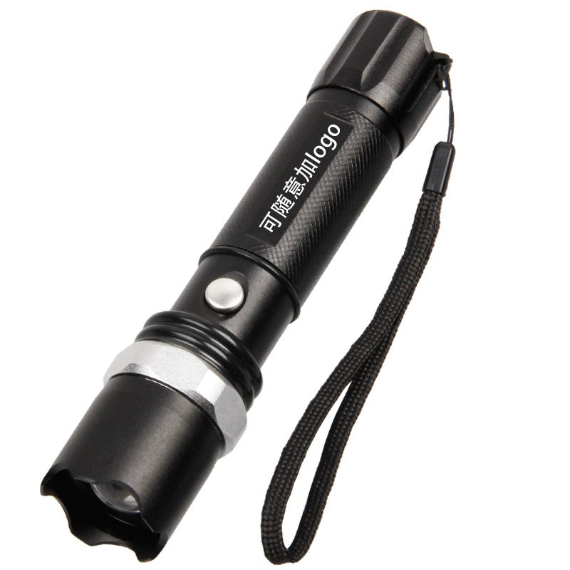 Factory direct sales flashlight led outdoor emergency charging zoom multi-functional aluminum alloy household strong light flashlight