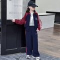 Girls' spring/autumn fashion set - stylish  new kids' activewear - casual class uniforms for older girls - trendy and cool