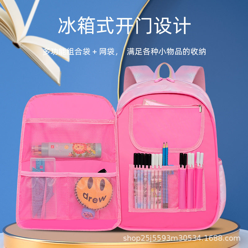 New high-value primary and secondary school schoolbag for girls, light children's backpack for girls in grades 3 to 6