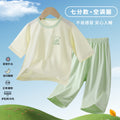Yishimei new arrival tencel lyocell kids men's and women's mint three-quarter sleeve summer home air-conditioning suit wholesale