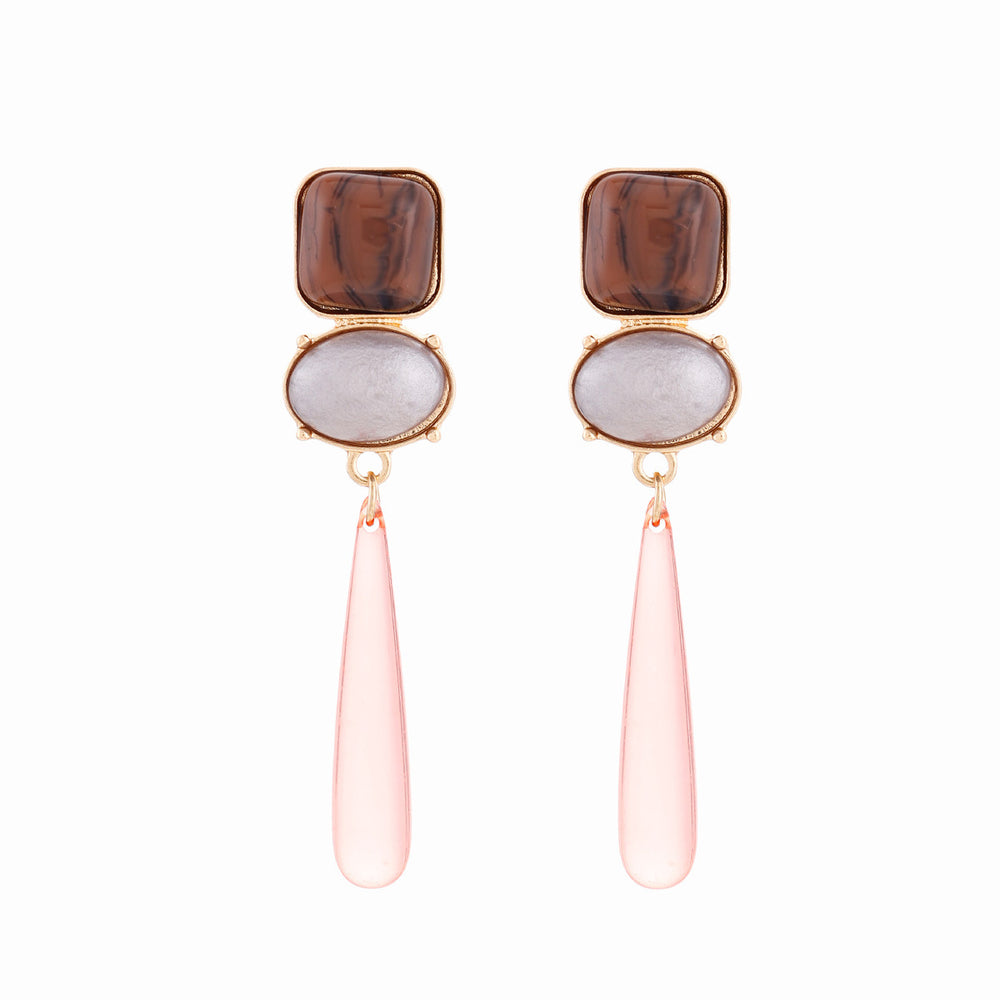 European and american cross-border jewelry: pink sweet earrings, floral teardrop fashion, elegant and fresh, high-end stud earrings for women