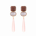 European and american cross-border jewelry: pink sweet earrings, floral teardrop fashion, elegant and fresh, high-end stud earrings for women