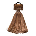 Lightly mature elegance style green pleated mesh dress women's short-sleeved high waist waist pleated long skirt work clothing socialite style