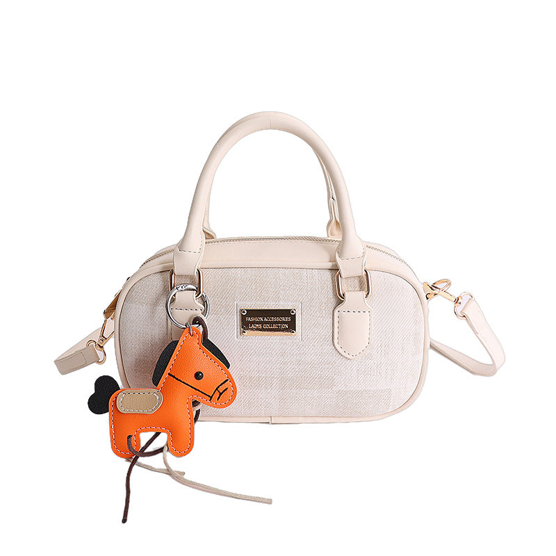 New korean style bowling bag for women - spring's hottest, high-value shoulder bag, handbag, trendy & versatile commuter crossbody bag
