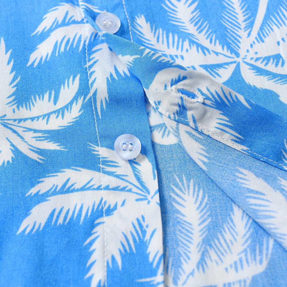 Kids' floral shirt, boys' cotton shirt, children's outfit set, loose-fit lightweight summer clothing, boys' shirt