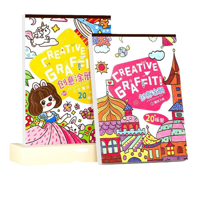 Coloring book for kids - hand-painted picture book, perfect for preschoolers and early childhood development - doodle and draw set