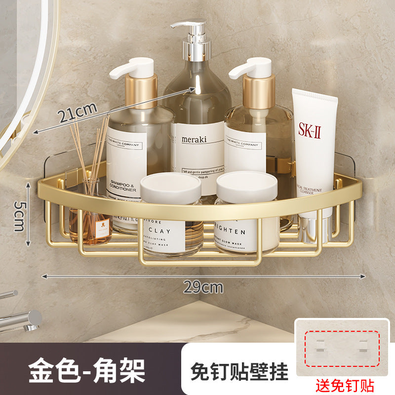 Cross-border non-punching bathroom storage rack set bathroom wrought iron wall-mounted rack wash storage