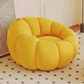 Vacuum compressed pumpkin lazy sofa - reclining & sleepable single sofa - cream style for bedroom, living room, or balcony