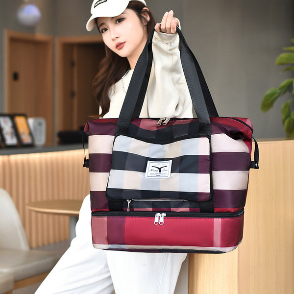 Folding travel bag customization, large-capacity portable business trip travel sports foldable storage bag yoga fitness bag