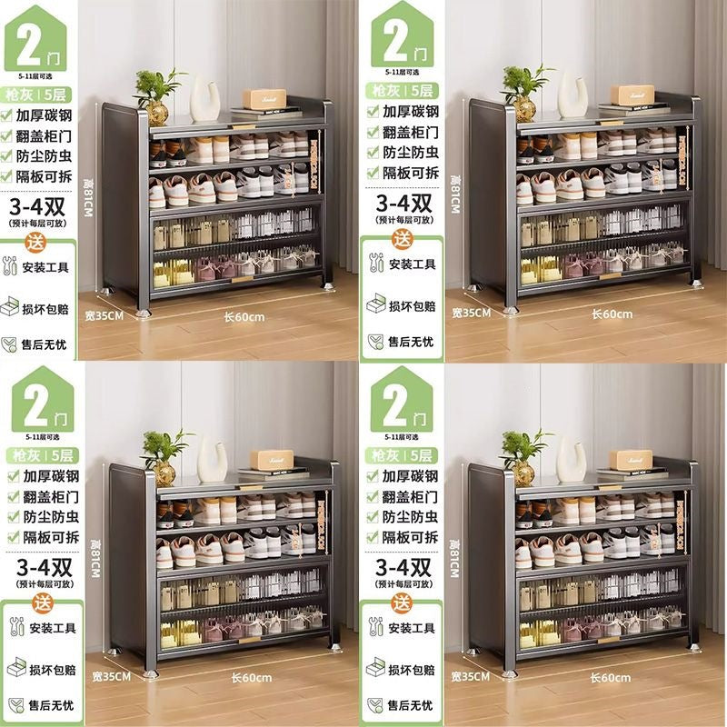 For homemultifunctional all-in-one steel shoe cabinet multi-layer thickened storage cabinet extra thick bedroom storage bold dustproof shoe cabinet