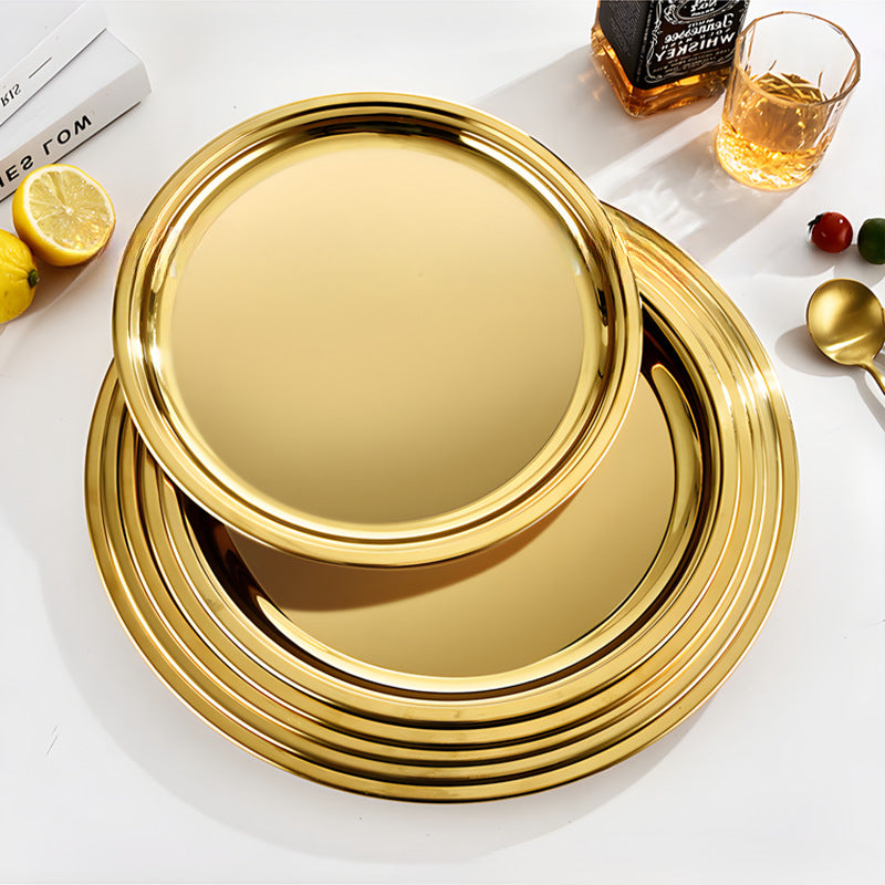 Export stainless steel tray, beautiful plate, for homeclassy jewelry storage tray, hotel commercial metal disc