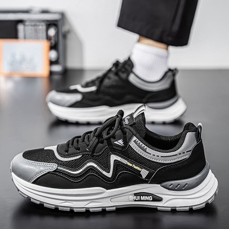 Men's summer new breathable sneakers trendy versatile youth casual shoes soft sole non-slip running dad shoes
