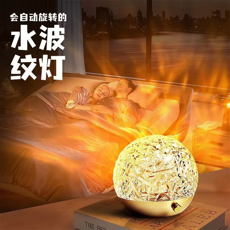 Remote control romantic dynamic water ripple ambient light - rechargeable bedroom decor - room atmosphere - couple's mood lighting - bedroom decor