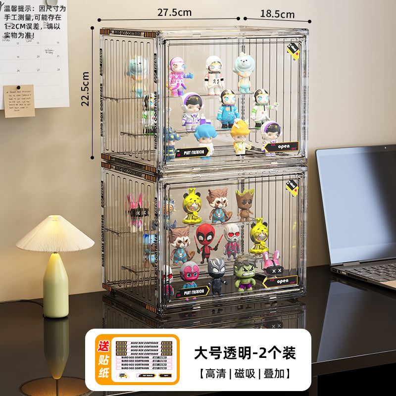 Blind box storage display stand transparent dust-proof figure storage box doll labubu POP MART model display cabinet
