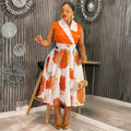 Fashionexport cross-border plus size women's clothing african  new arrivalretro sleeveless summersexyprintingdress