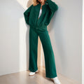 cross-border e-commerce women's fashion: european and american summer new arrivals - solid color zip-up cardigan sweatshirt, stylish casual outfit set