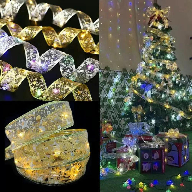led christmas ribbon light flashing string light birthday gift box light gypsy room arrangement closet decorative light