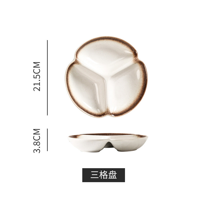 Japanese retro dessert plate - stylish & practical for home use - perfect for single servings, breakfast, snacks, and desserts