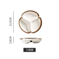 Mocha three-compartment dish-small size