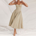 Amazon fashion cross-border women's  autumn hot style sleeveless tube top waist sexy suspender dress