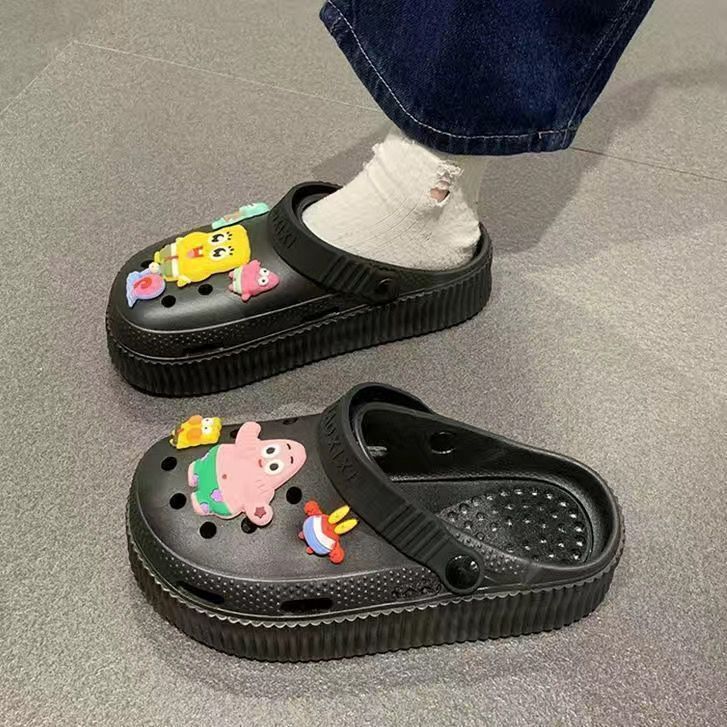 2024 baotou sandals women's hot style clogs outwear non-slip home soft beach new couple sandals