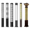 Solar powered garden lights, street lights, landscape lighting, villa & park outdoor waterproof square antique lamp posts, pillar style
