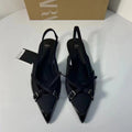 Za 2024 spring/summer new trf women's black patent leather criss-cross buckle flat mary jane pointed-toe mules