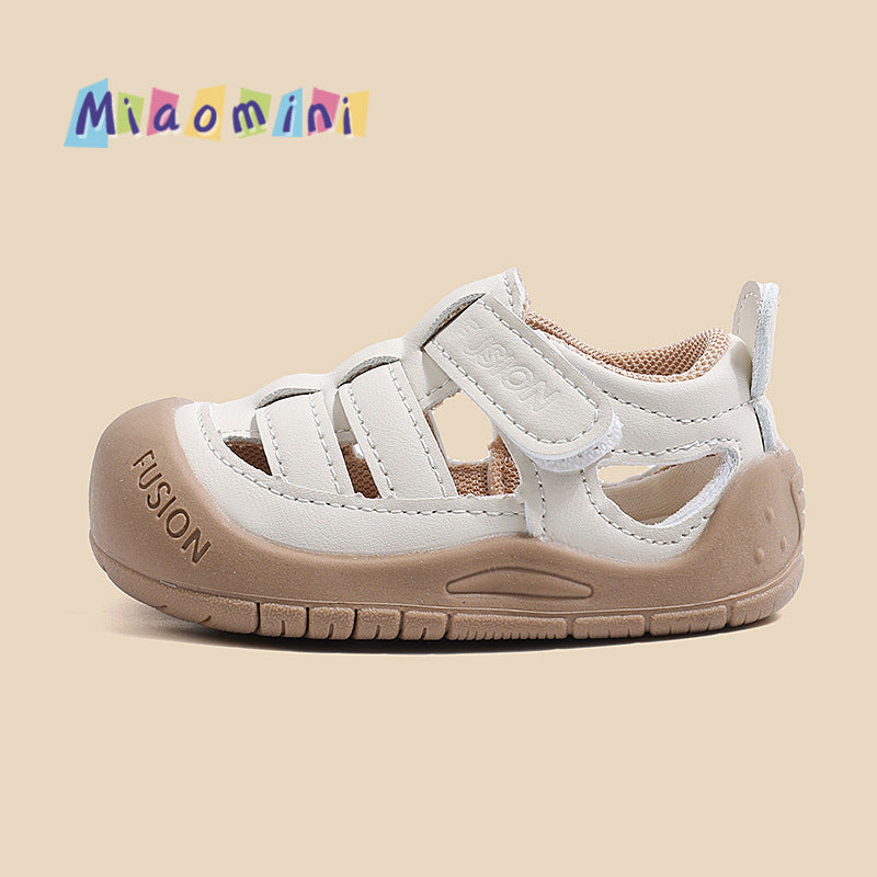 Summer infant toddler shoes soft sole non-slip velcro sandals breathable hollow-out baby casual shoes 1-3 years old