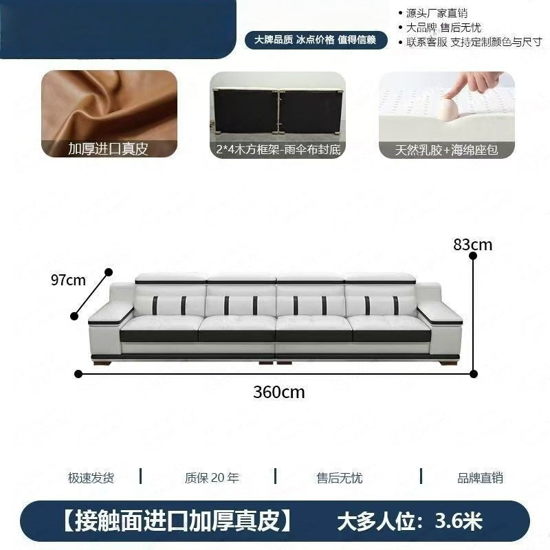 Massage genuine leather sofa italian minimalist living room smart multifunctional sofa 2025 new corner leather sofa