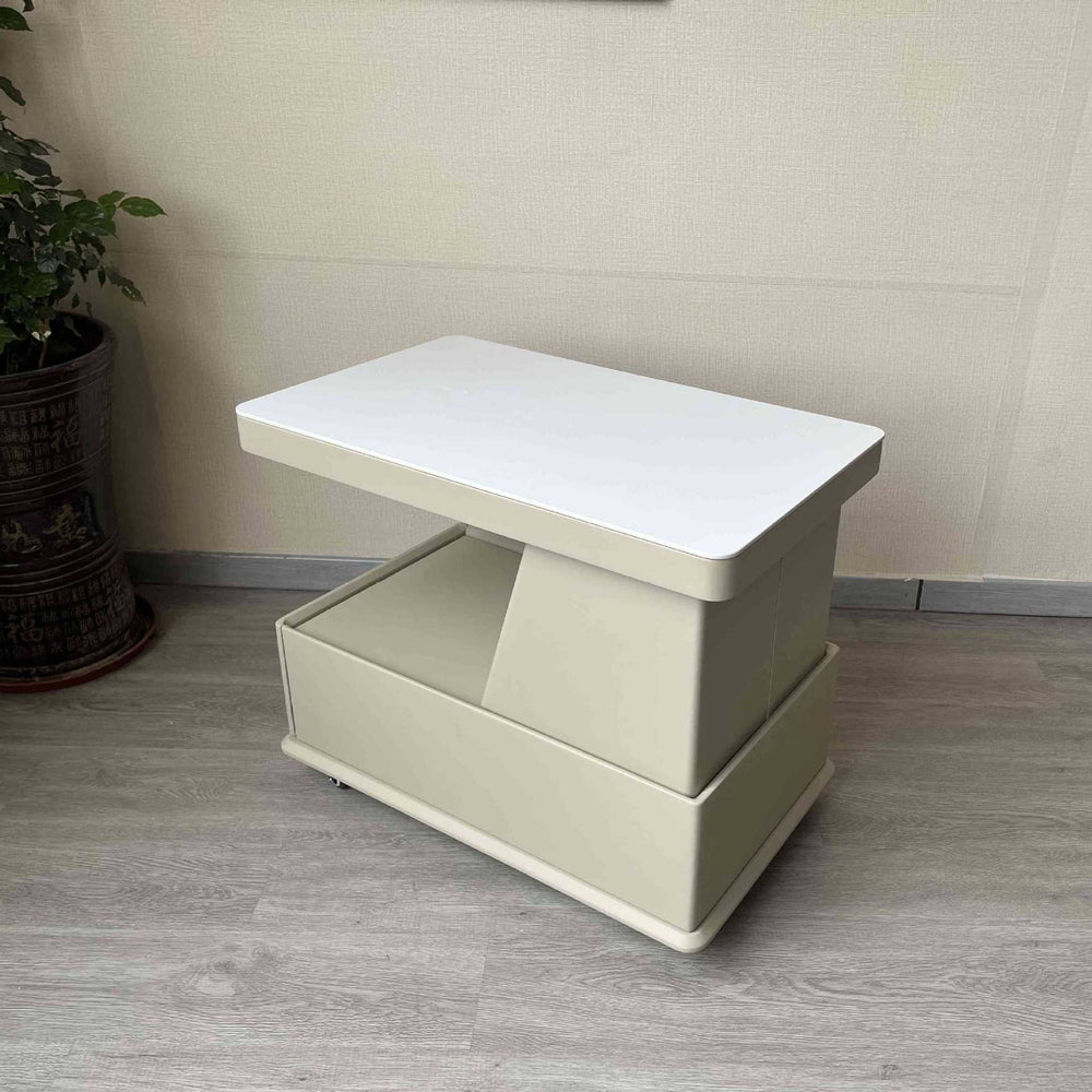 Italian normcore smart movable coffee table sofa side table small apartment living room side cabinet wireless charging corner table small trolley