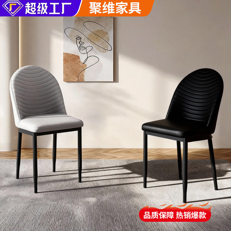 Luxury minimalist commercial dining table and chairs, leather upholstered stools, backrest chairs, thickened padding, wholesale direct from manufacturer, custom dining chairs available