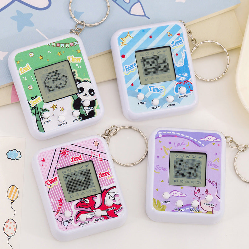 handheld virtual digital pet game console keychain pendant kids mini interactive development toy