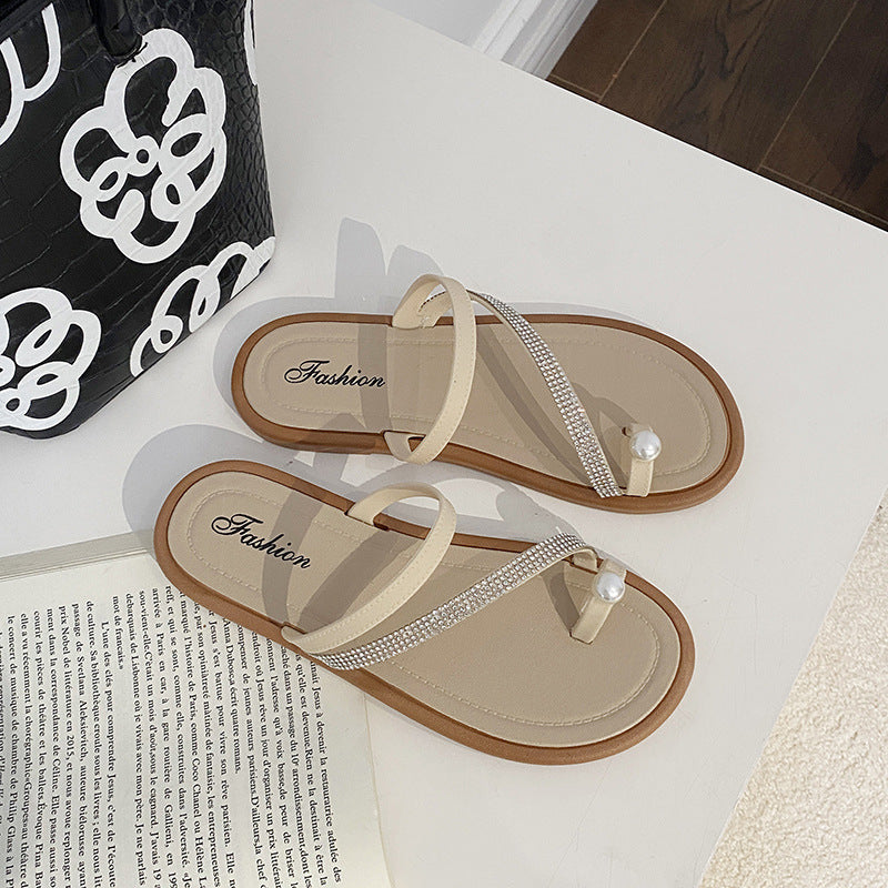 2024 new women's thong sandals - summer outdoor wear, fairy style, new flat anti-slip design, perfect with skirts, soft sole, single strap