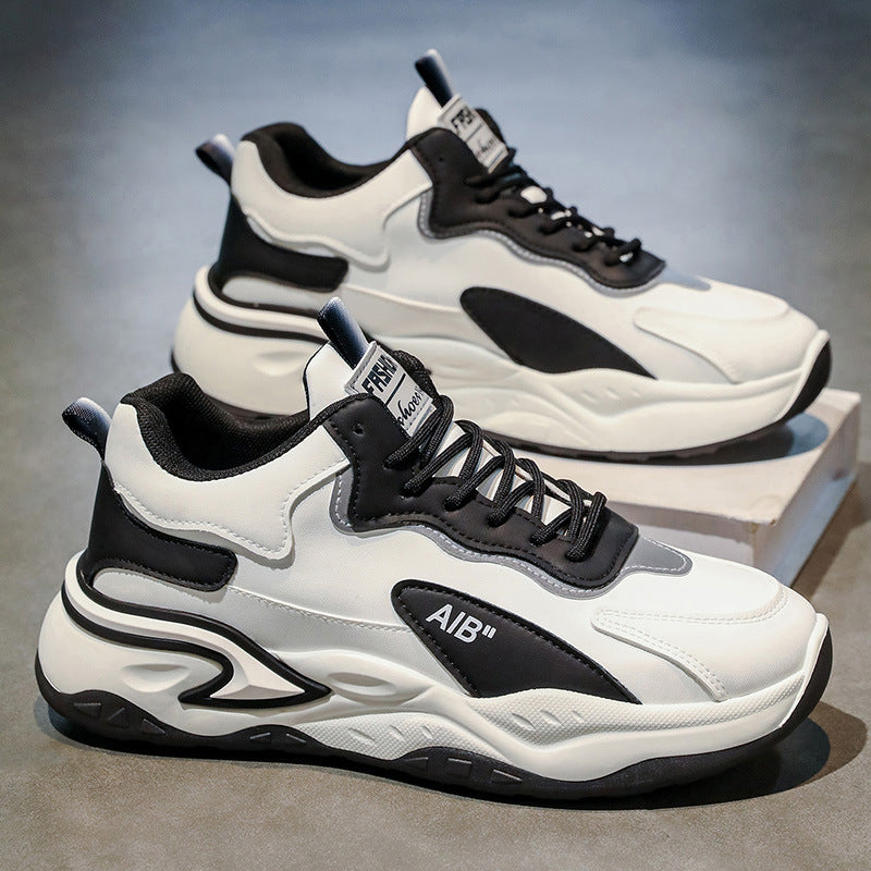 Men's shoes 2025 new spring collection: anti-slip, height-increasing, soft-soled casual running sneakers for teenagers and middle school boys - trendy footwear