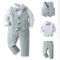 Spring & fallkids small suitsuitboyplaidboy baby suit handsome first birthday flower girl dress performance costume
