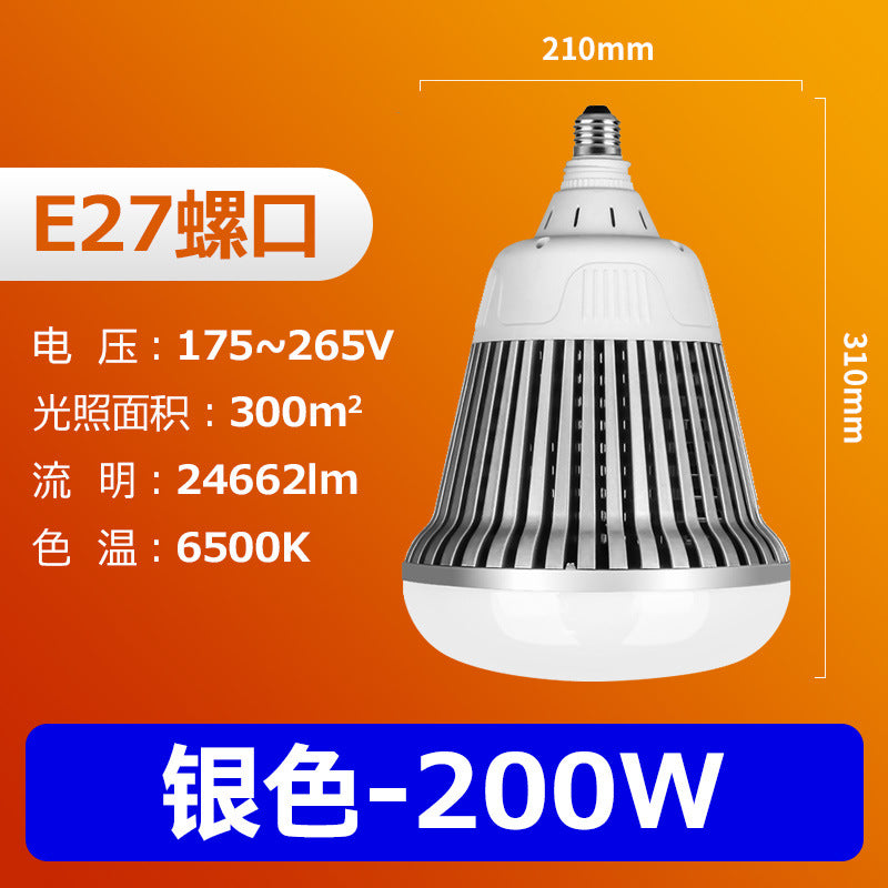 LED high power light bulb gold pier pier black aluminum fin ball bulb factory warehouse permanent lighting e27 screw light bulb