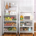 Kitchen storage rack vegetable floor-standing movable trolley multi-layer storage rack for home fruit and vegetable multi-functional vegetable rack